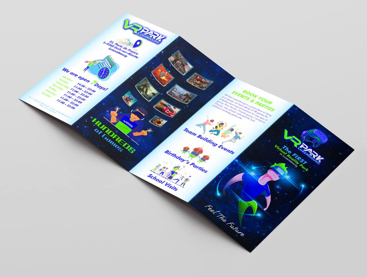 Leaflet Brochure for VR Park Artwork Design