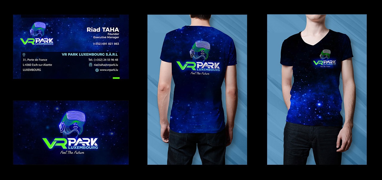 T shirt design, Business Card proposal VR Park