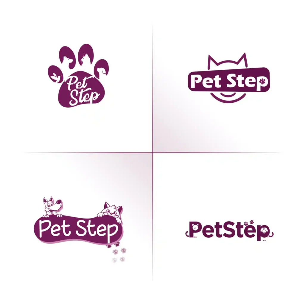 تصميم عبوات طعام قطط وكلاب وشعار شركة Pet Steps في تركيا والسعودية