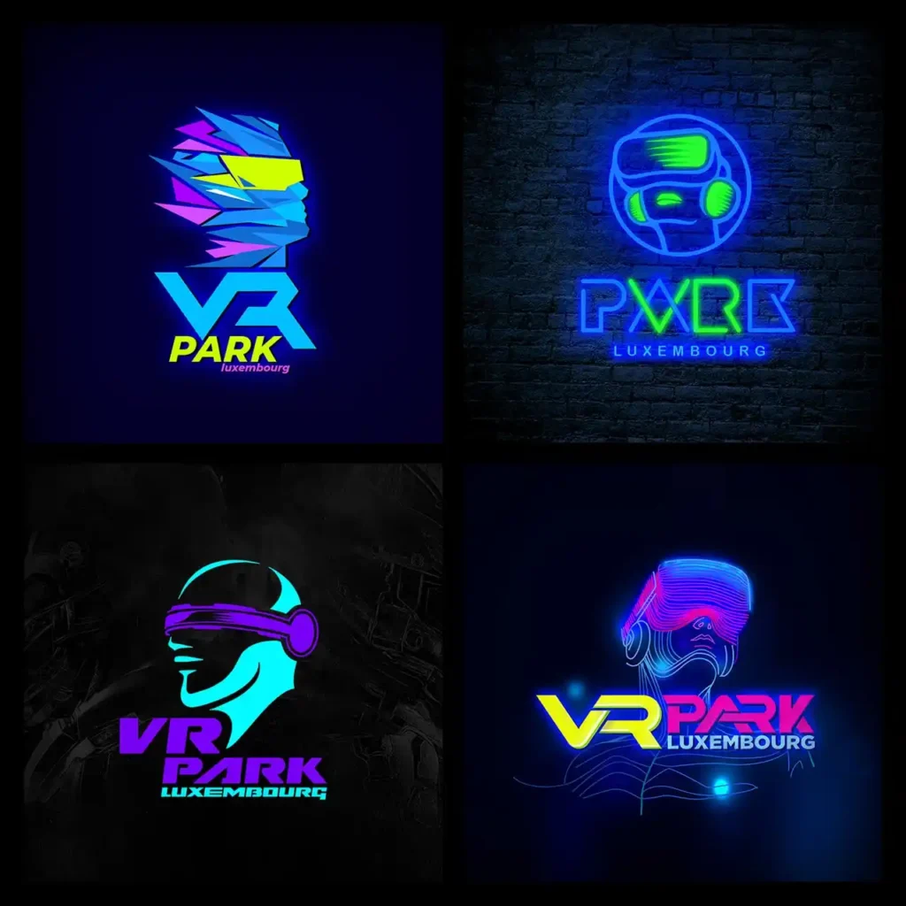 تصميم شعار وهوية بصرية كاملة لصالة ألعاب الواقع الافتراضي VR Park في لوكسمبورغ وألمانيا