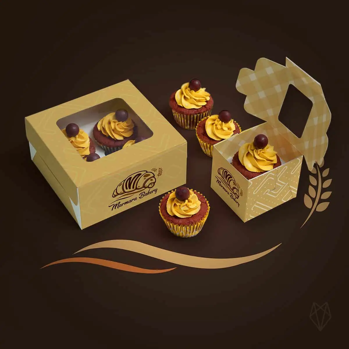 cake box graphic design proposal artwork