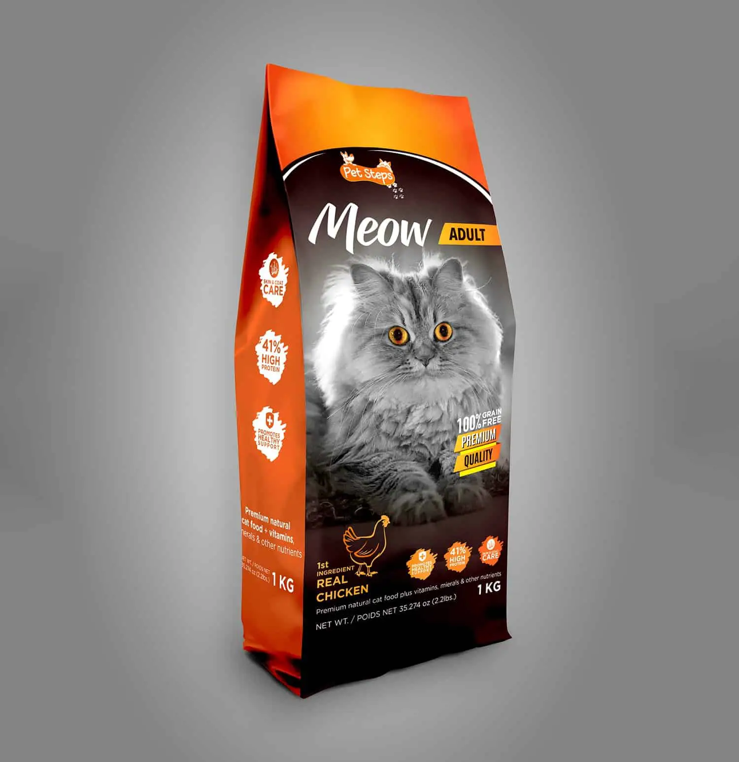 pet product design, chicken, meow artwork