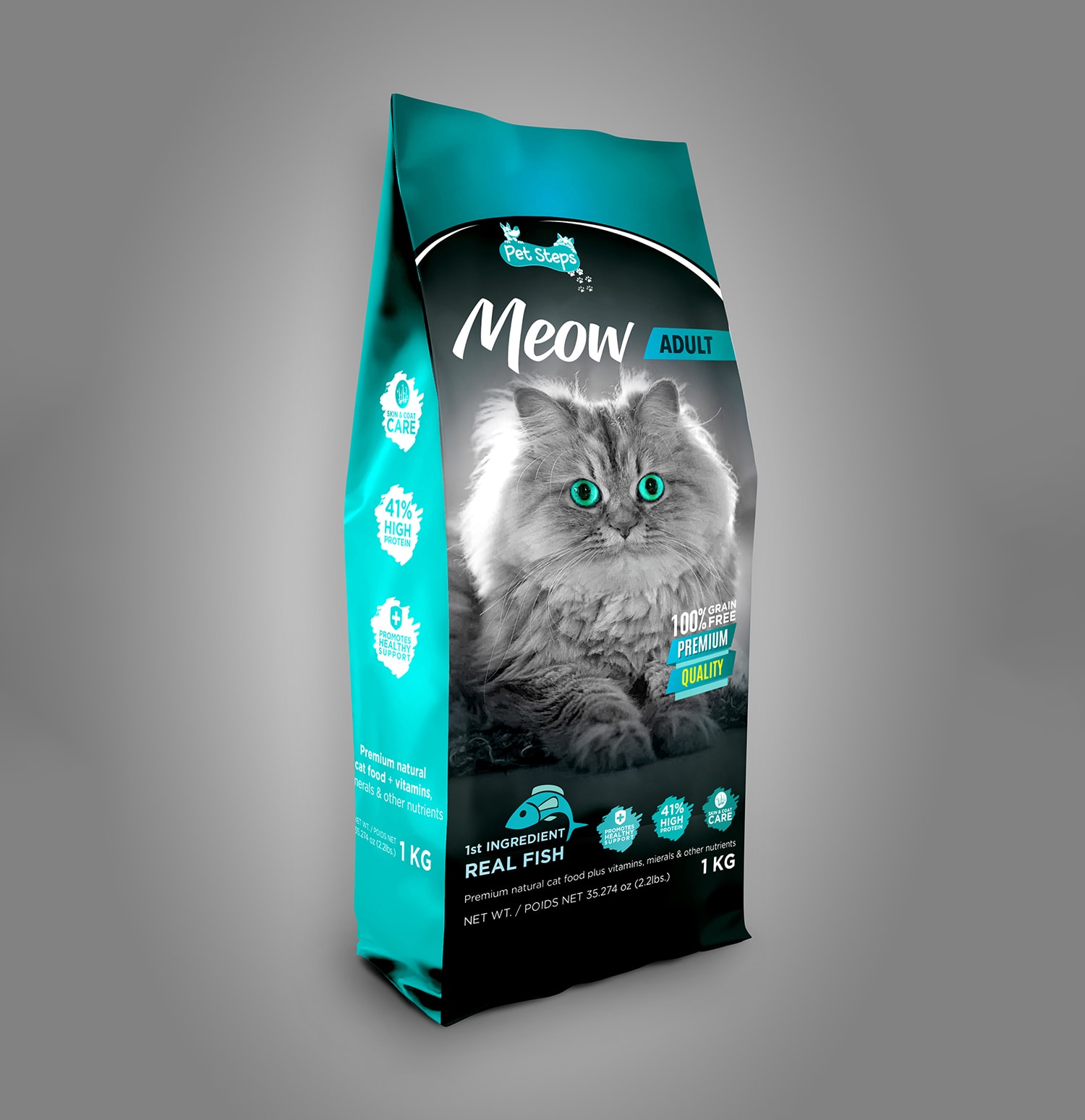 cat food design, fish, pets products graphic design